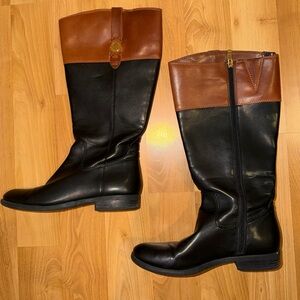 Black and Brown Riding Boots